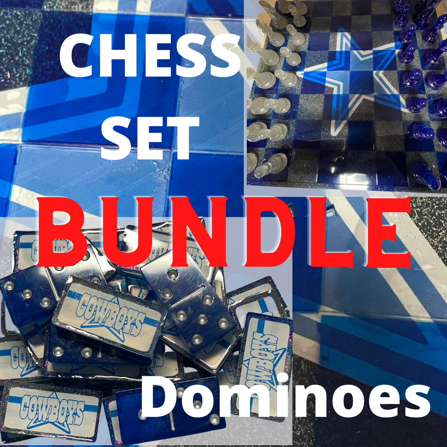 CHESS SET with matching DOMINO SET